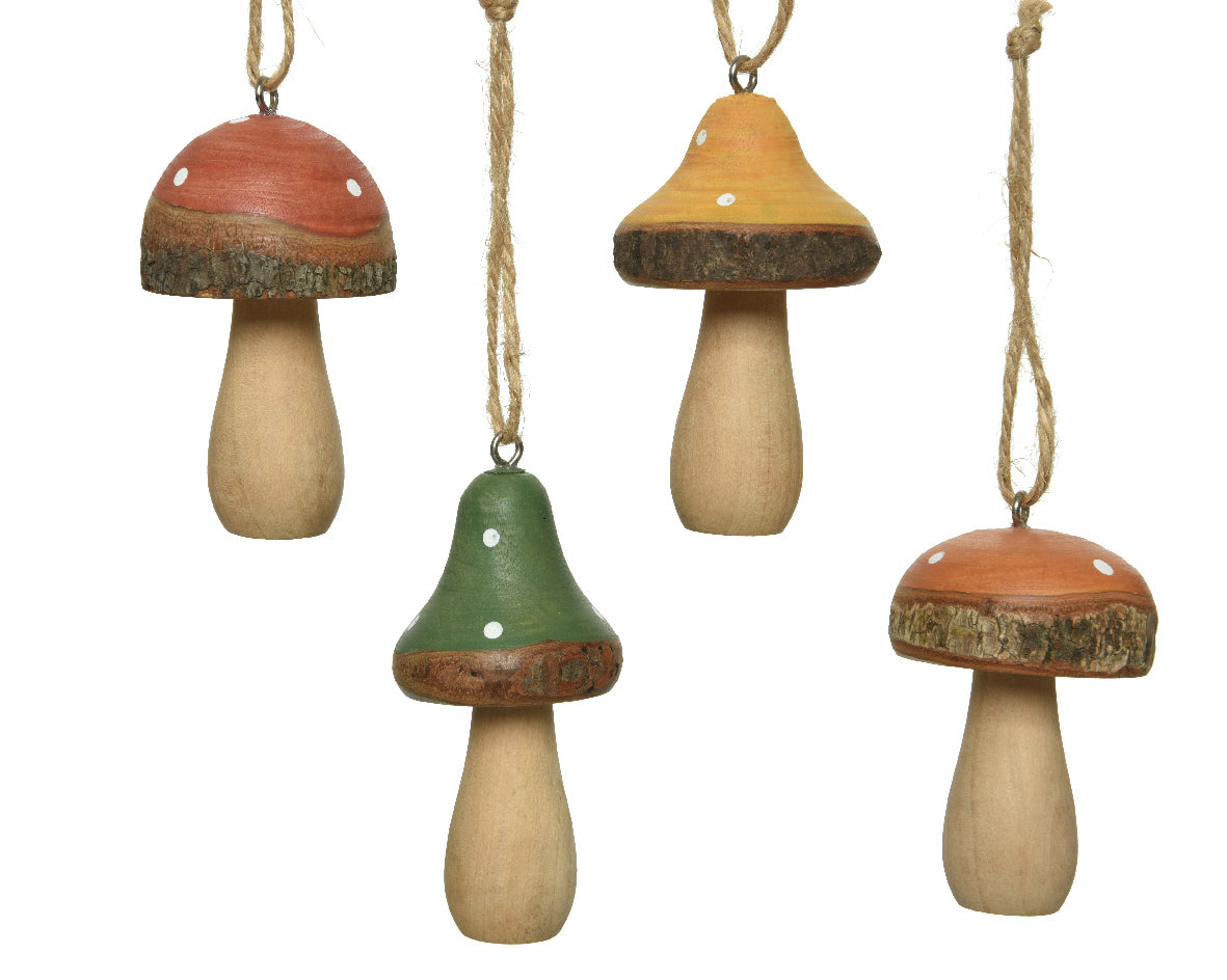 Mushroom Pinewood Tree Decoration