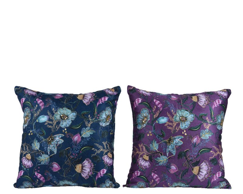 Assorted Blue and Purple Cushion