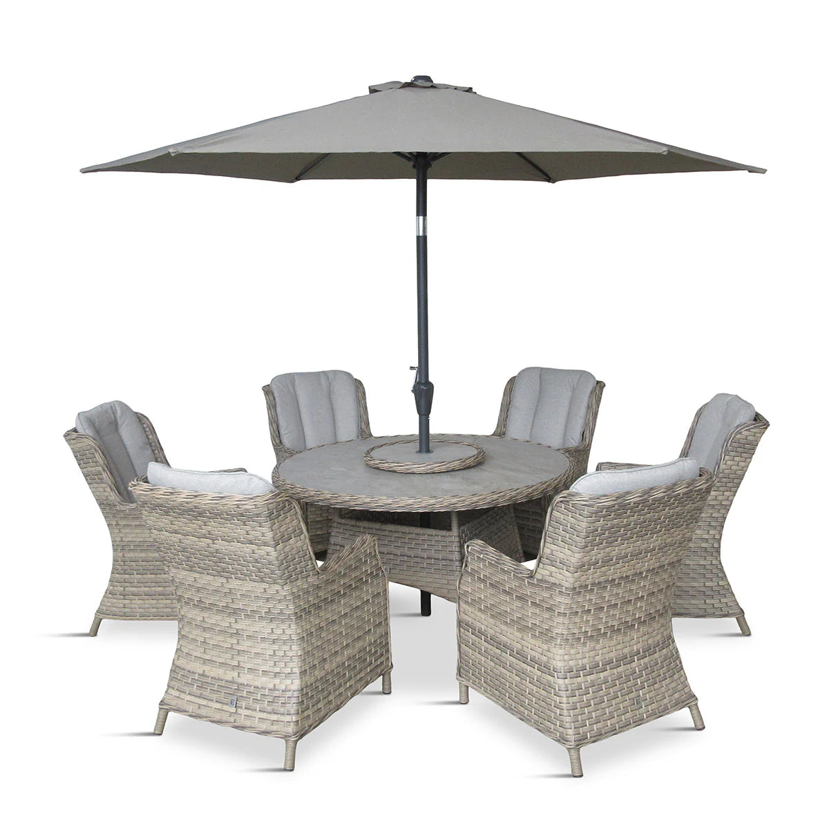 Florence 6 Seat Dining Set Deluxe With 3 Metre Parasol