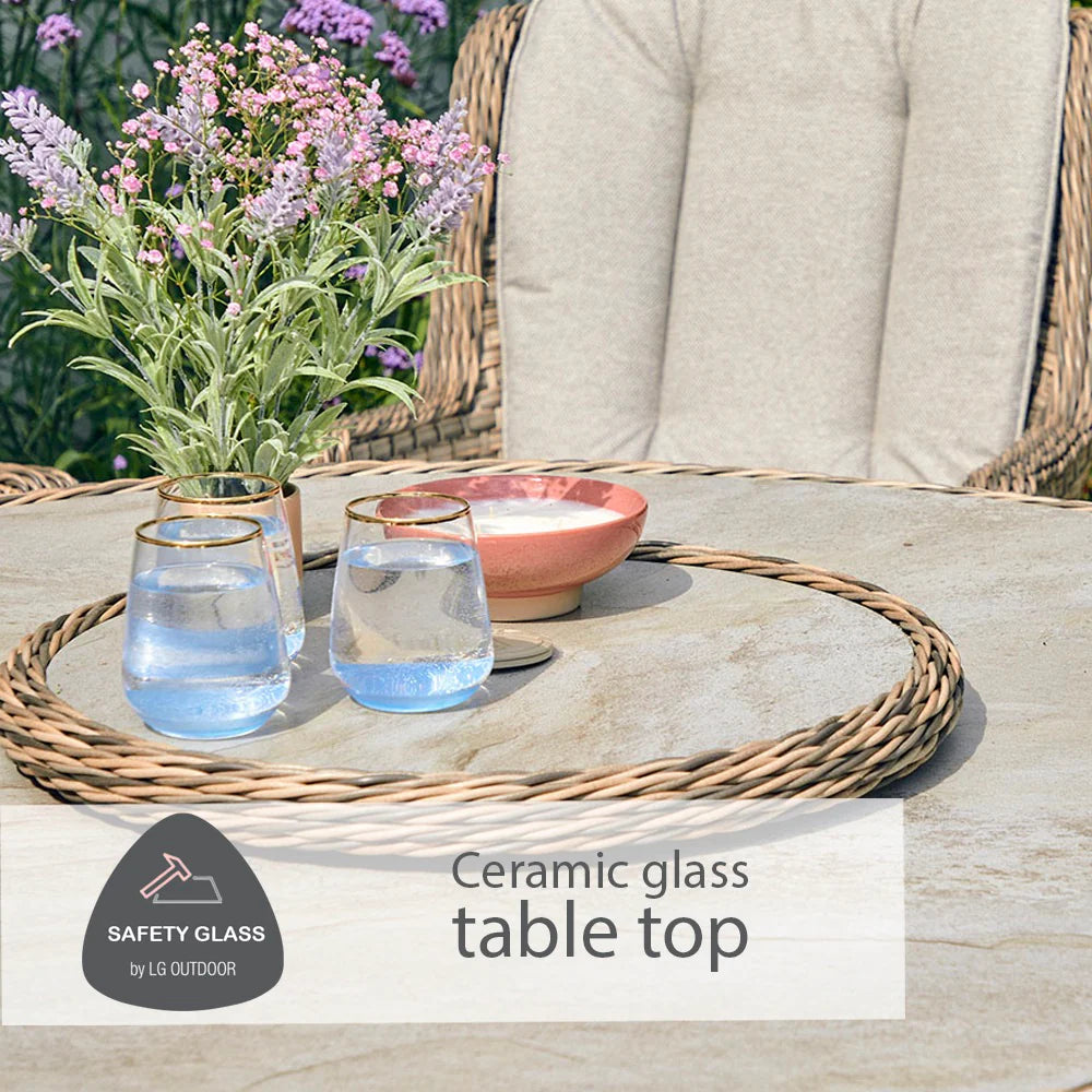 Florence 6 Seat Dining Set Deluxe With 3 Metre Parasol