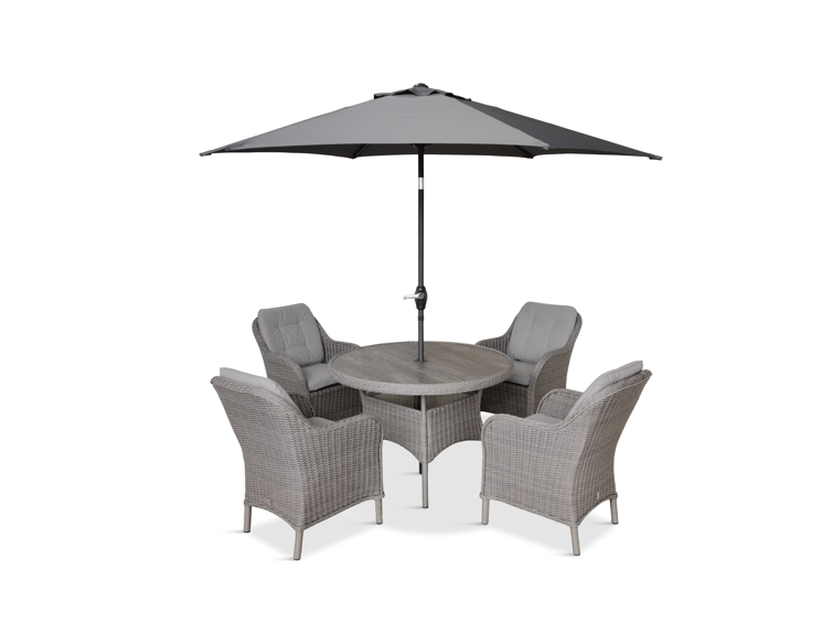 Corsica Anthracite 4 Seat Dining Set