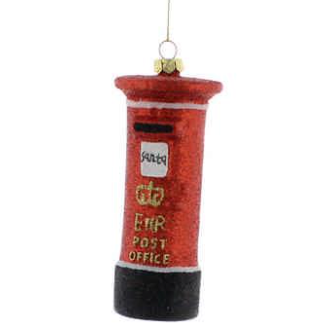 10cm Hanging Red Glitter Postbox