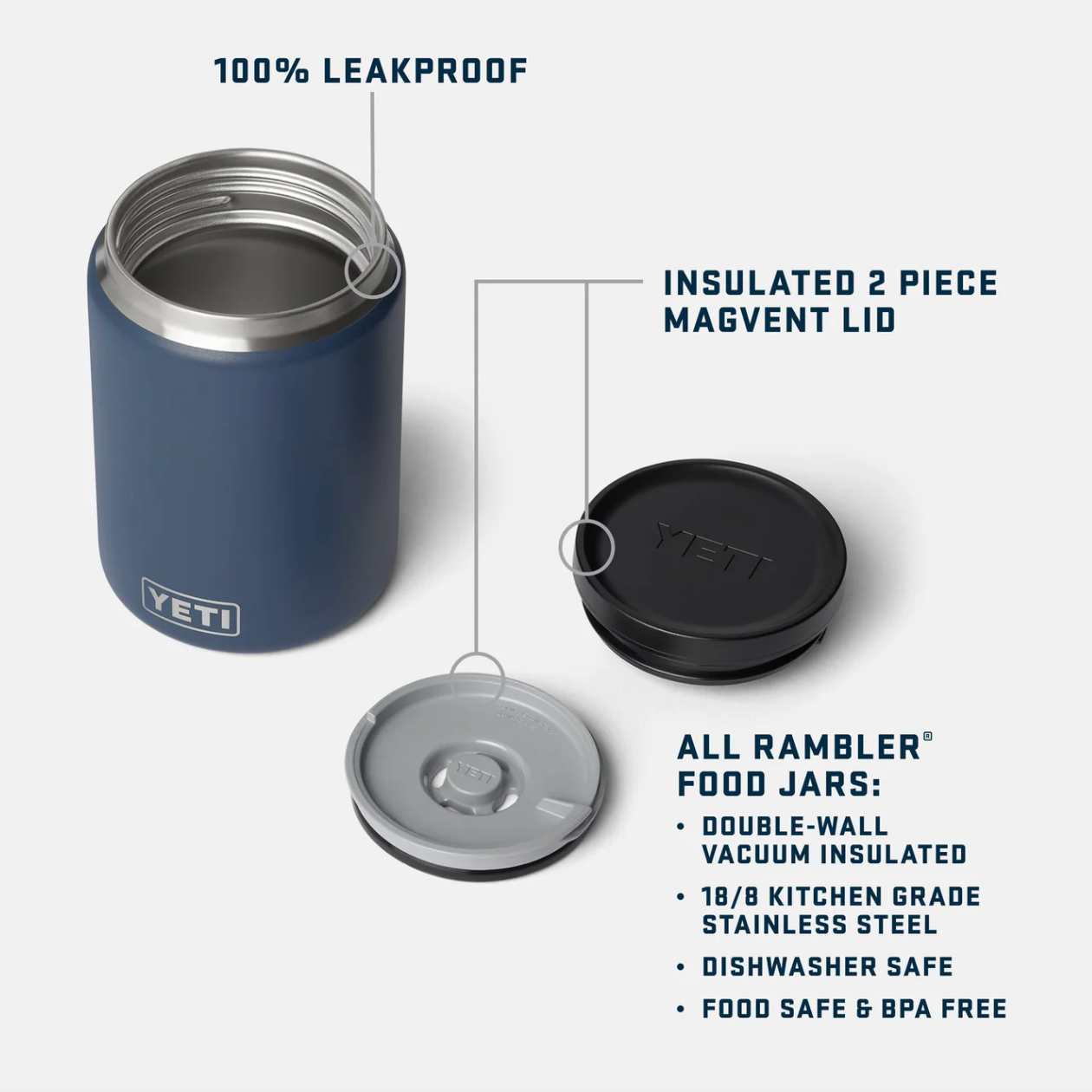 Rambler 24Oz (710ml) Food Jar - Navy
