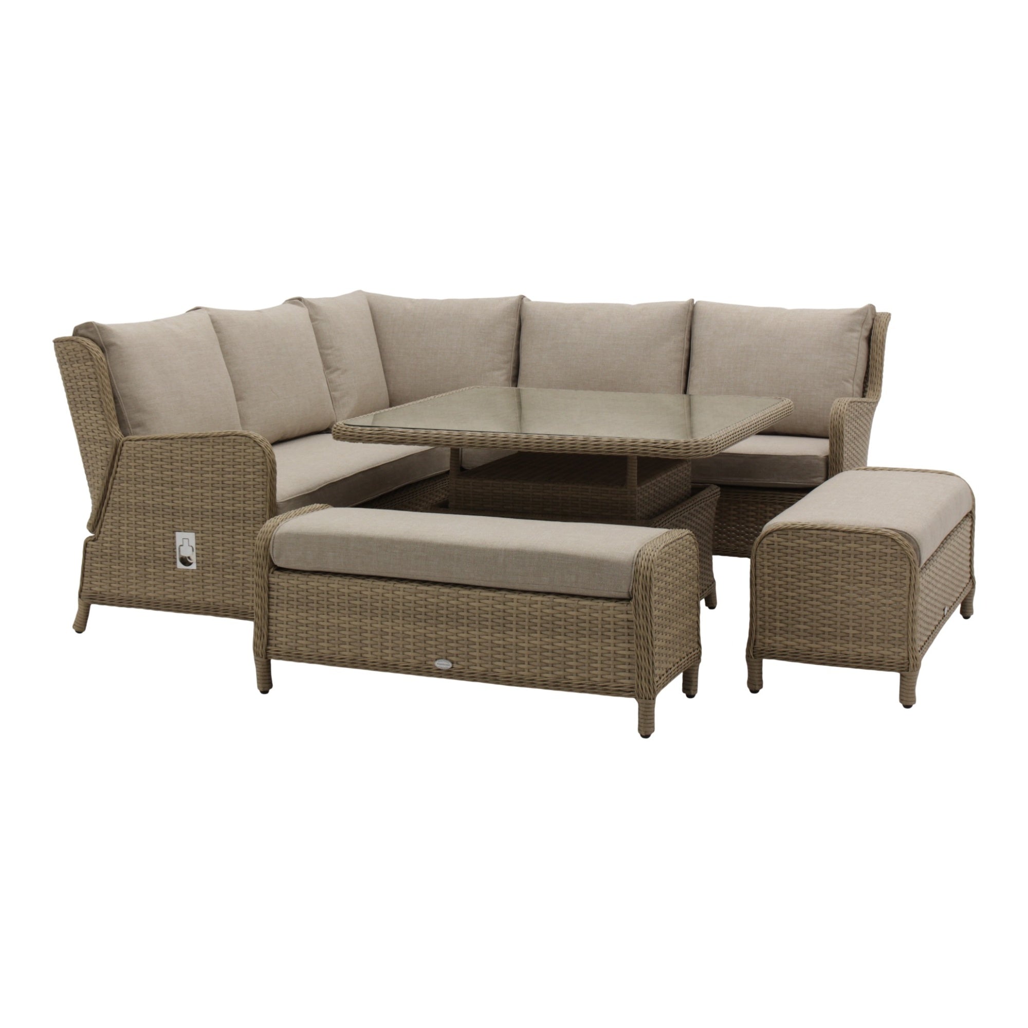 Windsor Reclining Square Sofa Set - Walnut