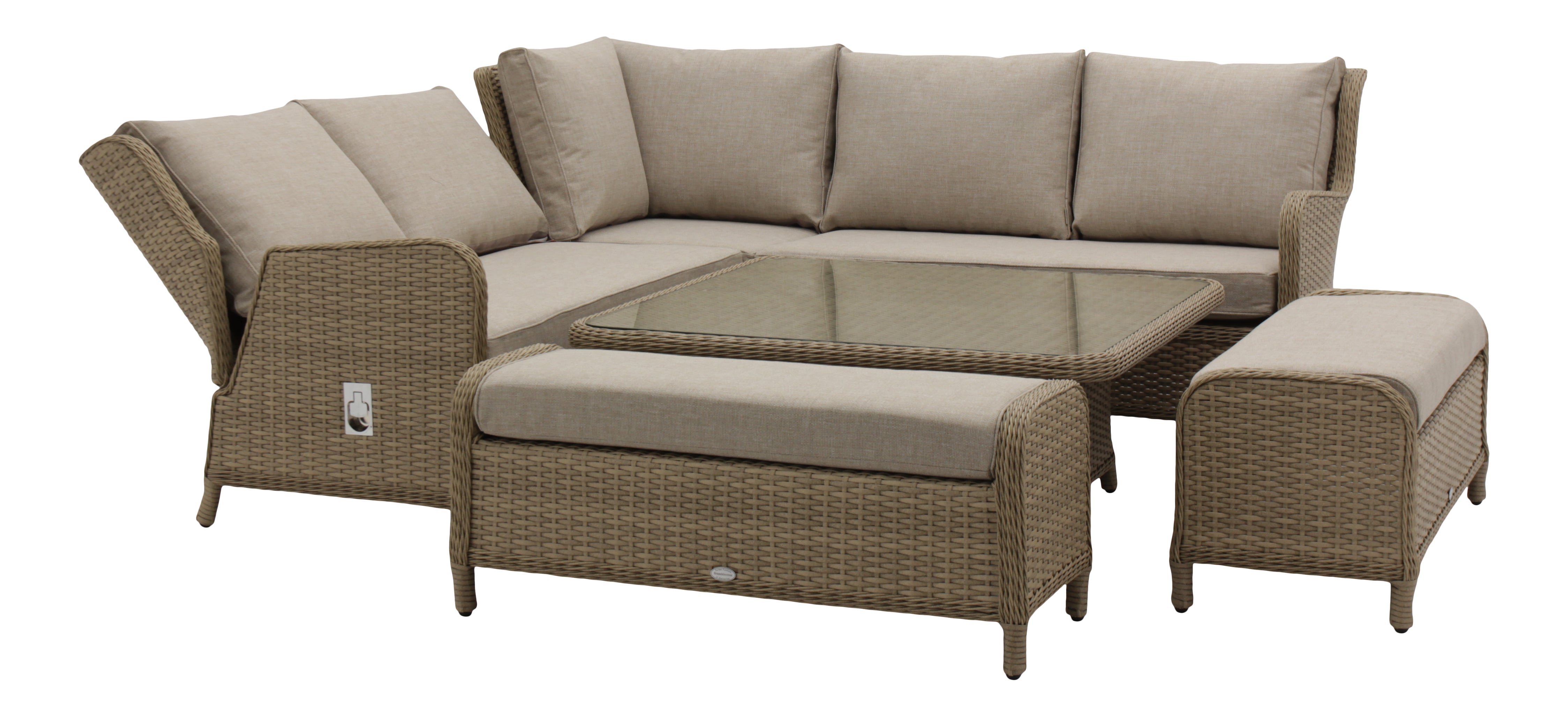 Windsor Reclining Square Sofa Set - Walnut