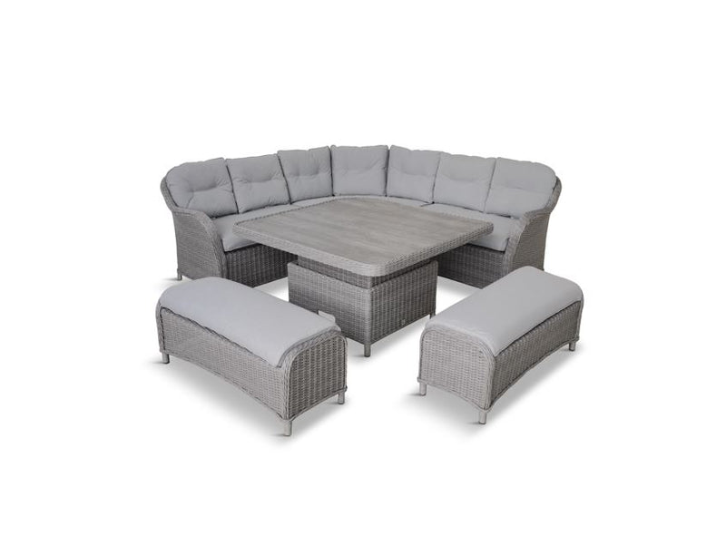 Corsica Large Curved Corner Modular Dining Set