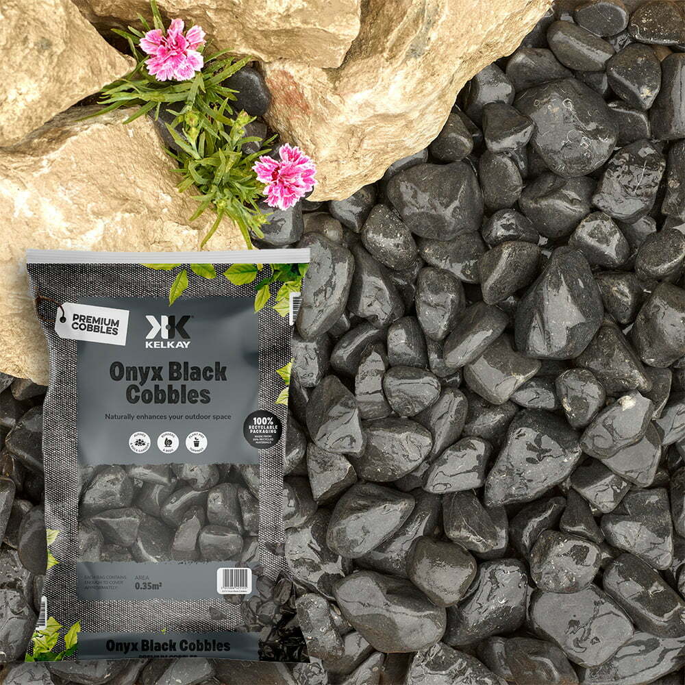 Onyx Black Cobbles Bulk Bag