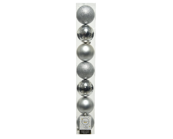 Silver Baubles Pack of 7