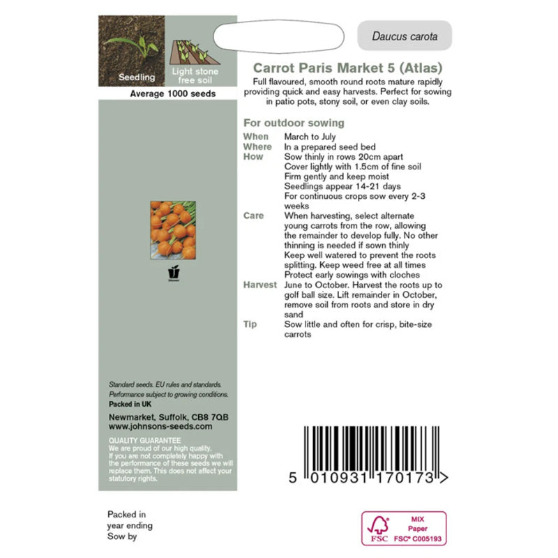 Carrot Paris Market 5 (Atlas) Seeds