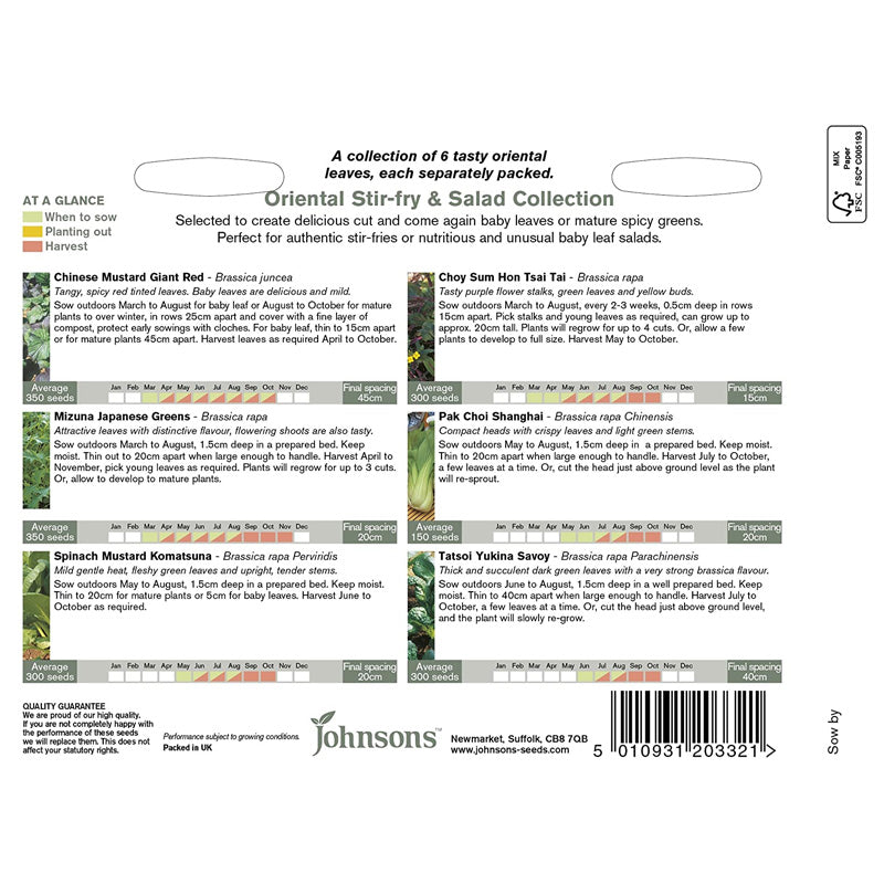Oriental Stirfry & Salad Collection Seeds