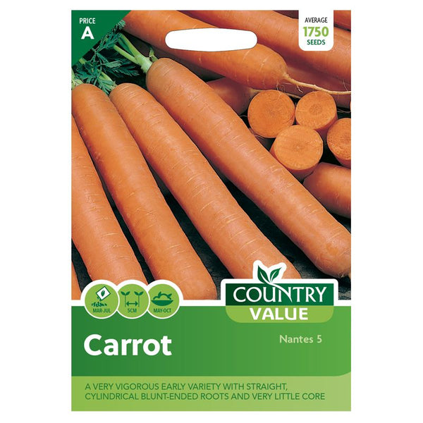 Carrot Nantes 5 Seeds Country Value