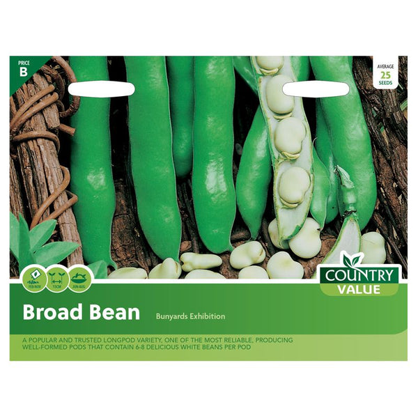Broad Bean Bunyards Exhibition Seeds Country Value