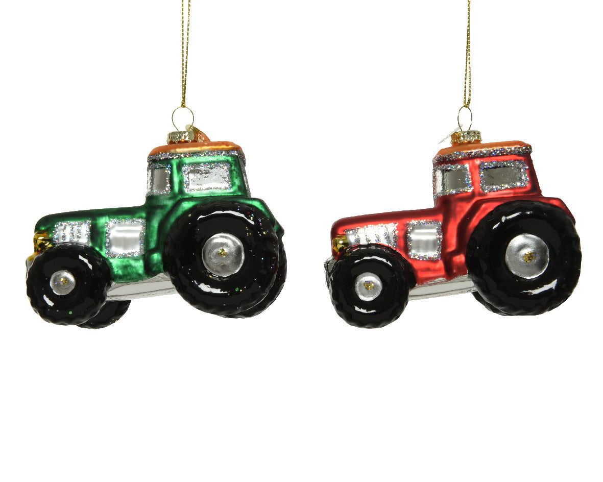 Tractor Glass Hanging Decoration