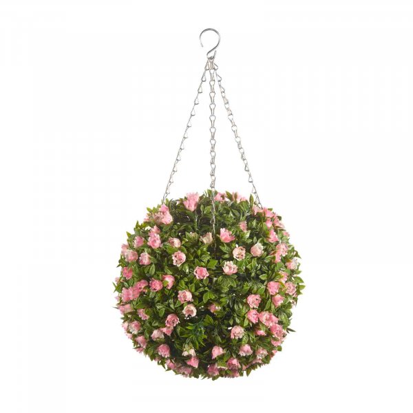 Artificial Topiary Ball Pink Rose 30cm