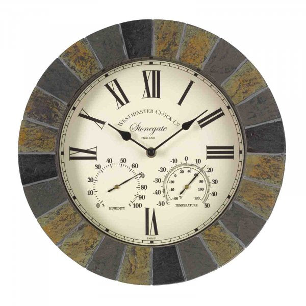 Wall Clock & Thermometer Stonegate 14"