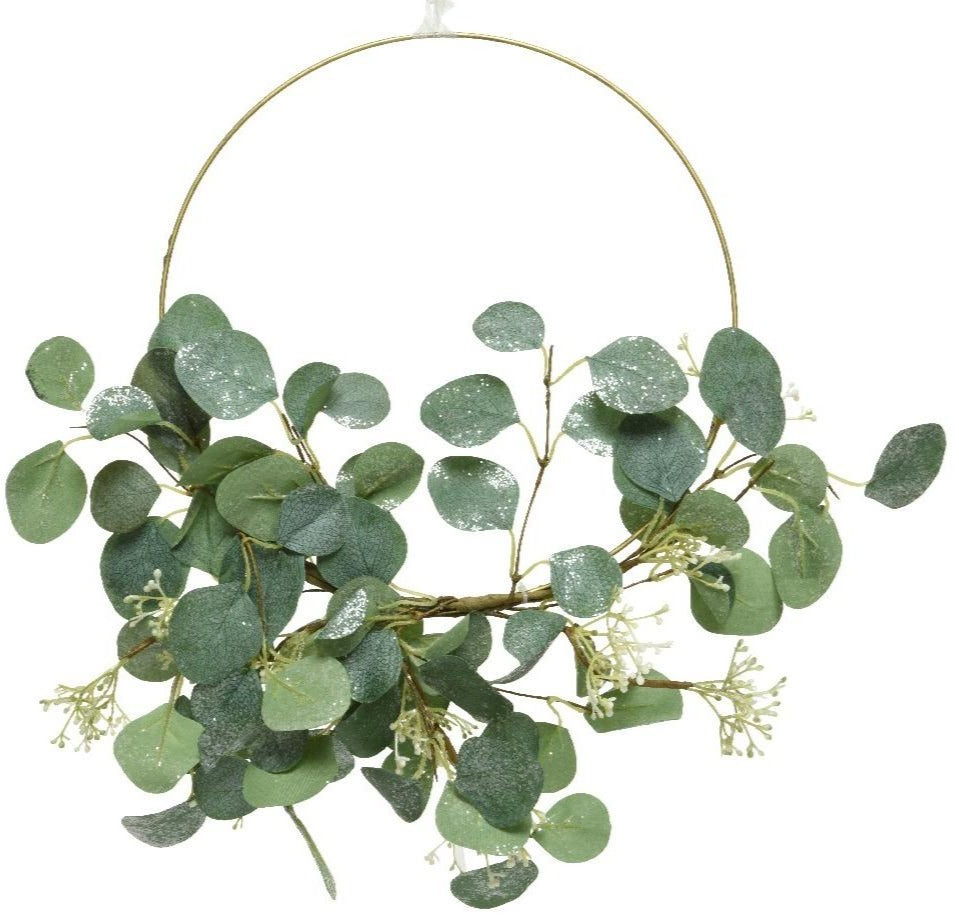 Wreath Polyester in Green/White | Cornwall Garden Shop | UK