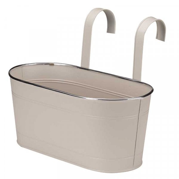 Hanging Planter Metal Ivory 12" (30cm)