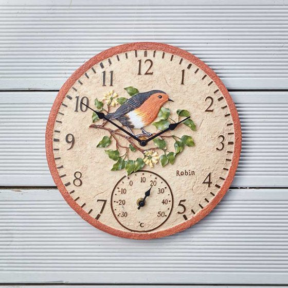 Wall Clock Robin 12"