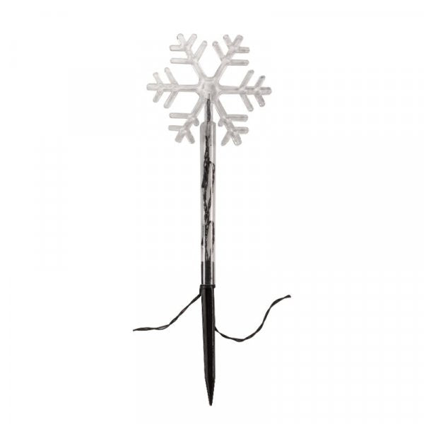 LED Battery Operated Snow Décor Stakes Warm White (8 pack) 35cm