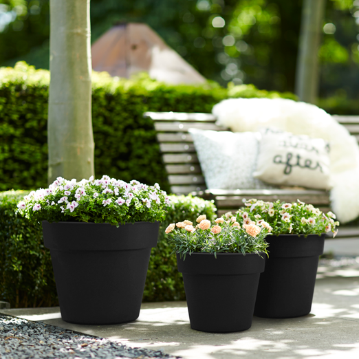 Green Basics Top Planter 30cm Living Black | Cornwall Garden Shop | UK