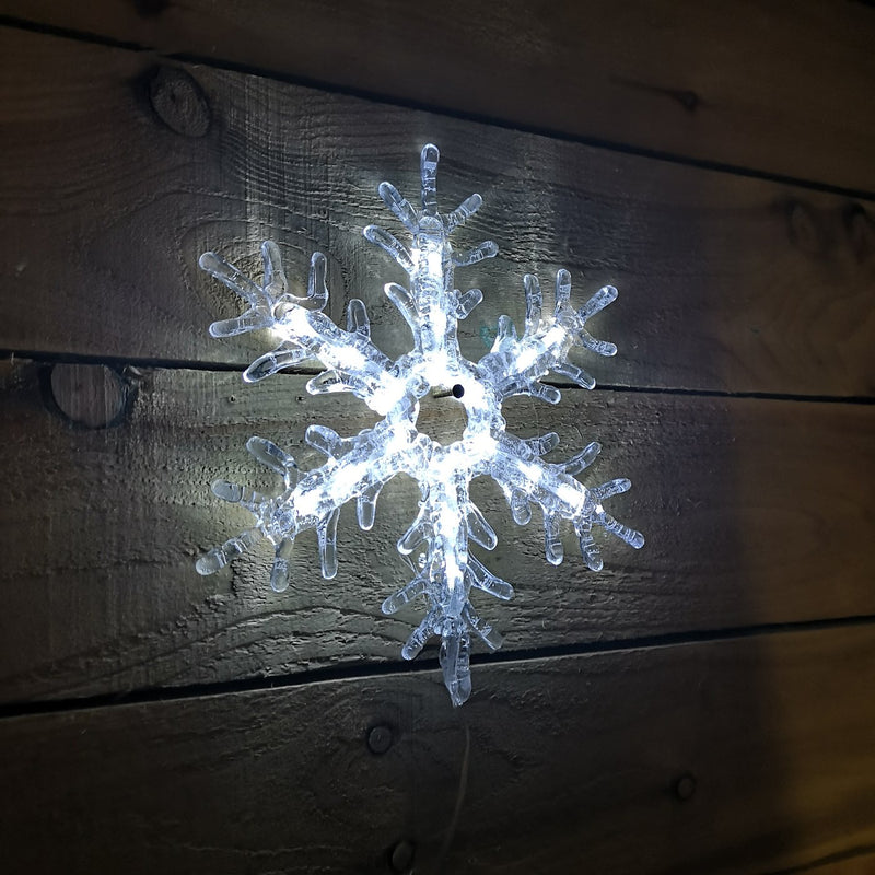LED Snowflake Christmas Decoration Cool White 30cm