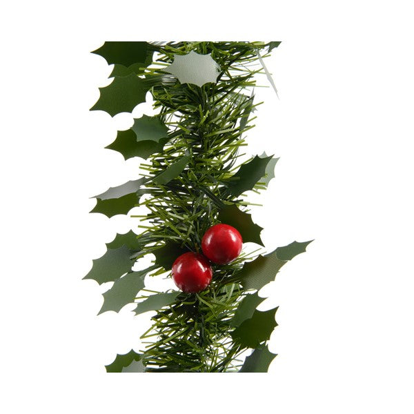 Tinsel Garland with Leaves and Berries 2.7m