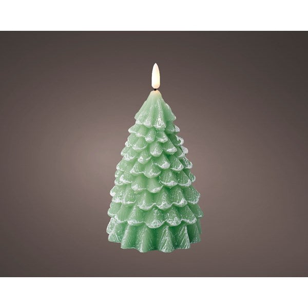 Candle LED Battery Operated Wax Wick Christmas Tree 19cm