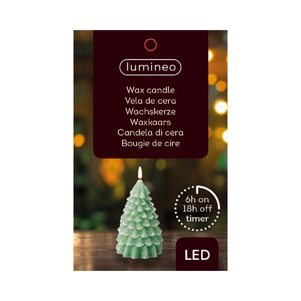 Candle LED Battery Operated Wax Wick Christmas Tree 19cm