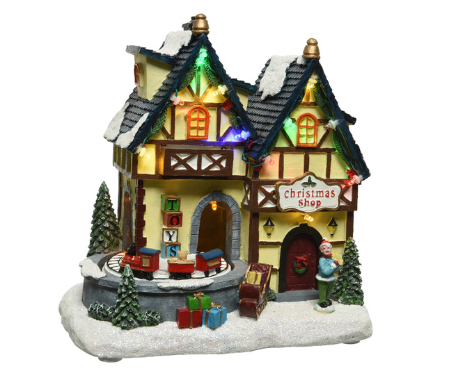LED Battery Operated Winter Toy Shop Scene