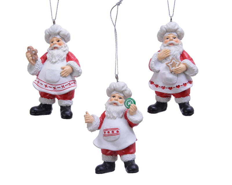 Santa Chef Poly Hanging Figure 9cm (B)