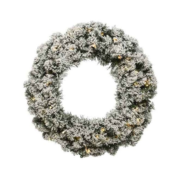 Wreath Imperial Snowy LED Battery Operated 50cm