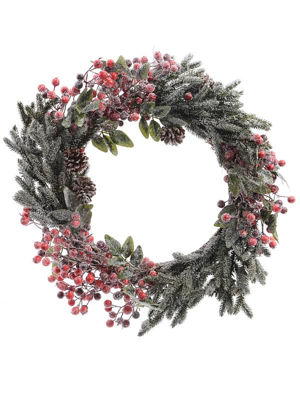 Wreath Luxury with Berries and Snow 40cm