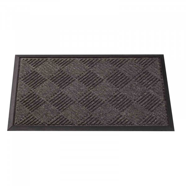 Opti-Mat Chequered Rubber Backed Anthracite 75x45cm