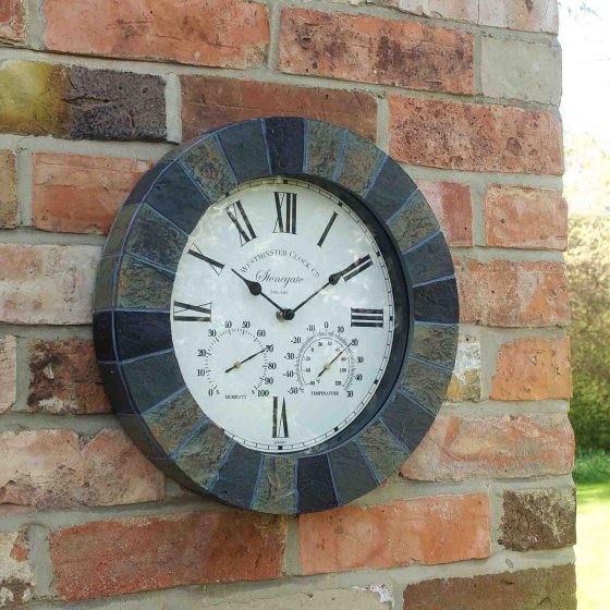 Wall Clock & Thermometer Stonegate 14"