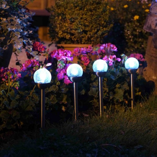 Solar Stake Light Glass Glow Orb