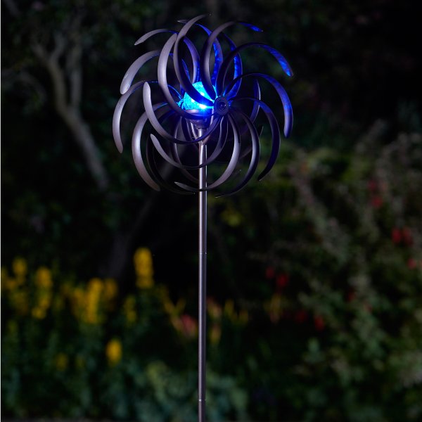 Wind Spinner Spiro with Colour Changing Solar Crackle Ball 130cm
