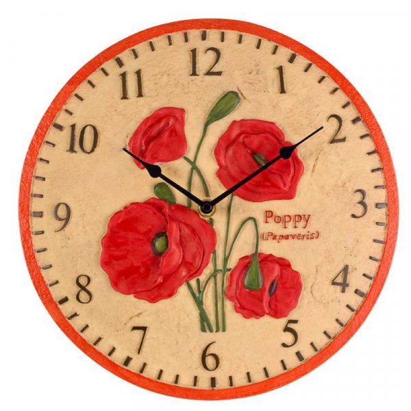 Wall Clock Poppy 12"