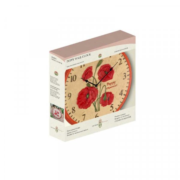 Wall Clock Poppy 12"