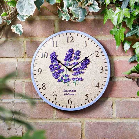 Wall Clock Lavender 12"