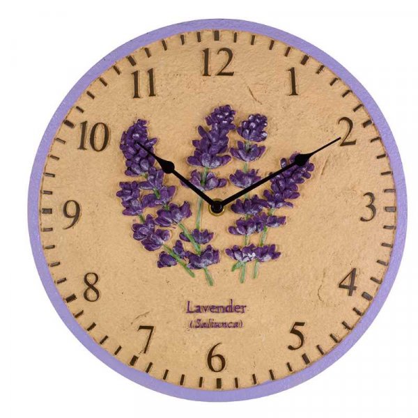 Wall Clock Lavender 12"