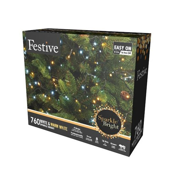 760 Sparkle Lights -Warm White/White | Cornwall Garden Shop | UK