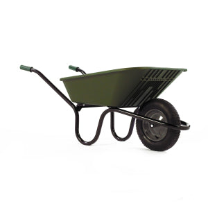 Wheelbarrow Green Polypro with Pneumatic Wheel 90L