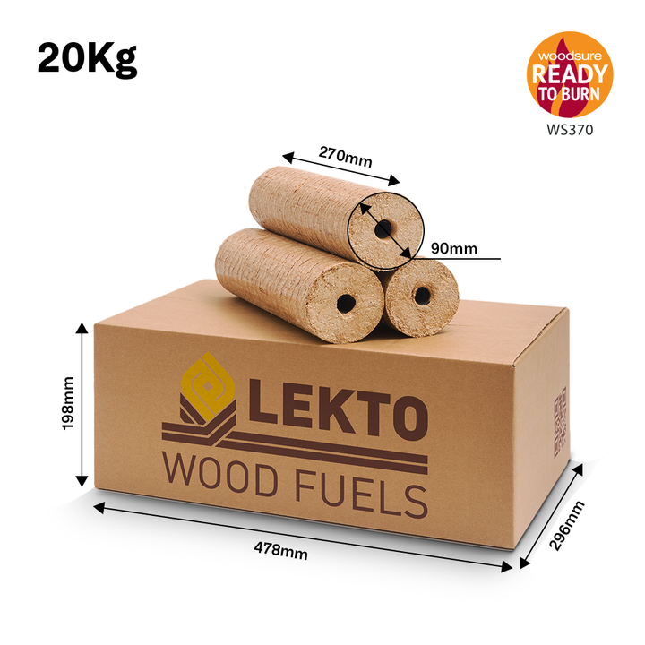 Lekto Woodfuels Hardwood Heat Logs 20kg