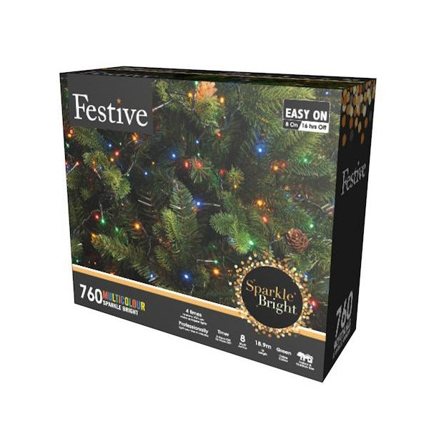 LED 760 Sparkle String Lights Multicolour