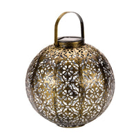 Solar Lantern Damasquette Gold 18cm
