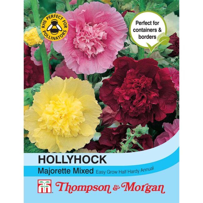 Hollyhock Majorette Mixed Flower Seeds