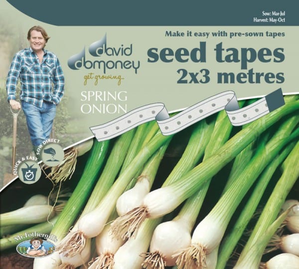 Spring Onion White Lisbon Seed Tape David Domoney