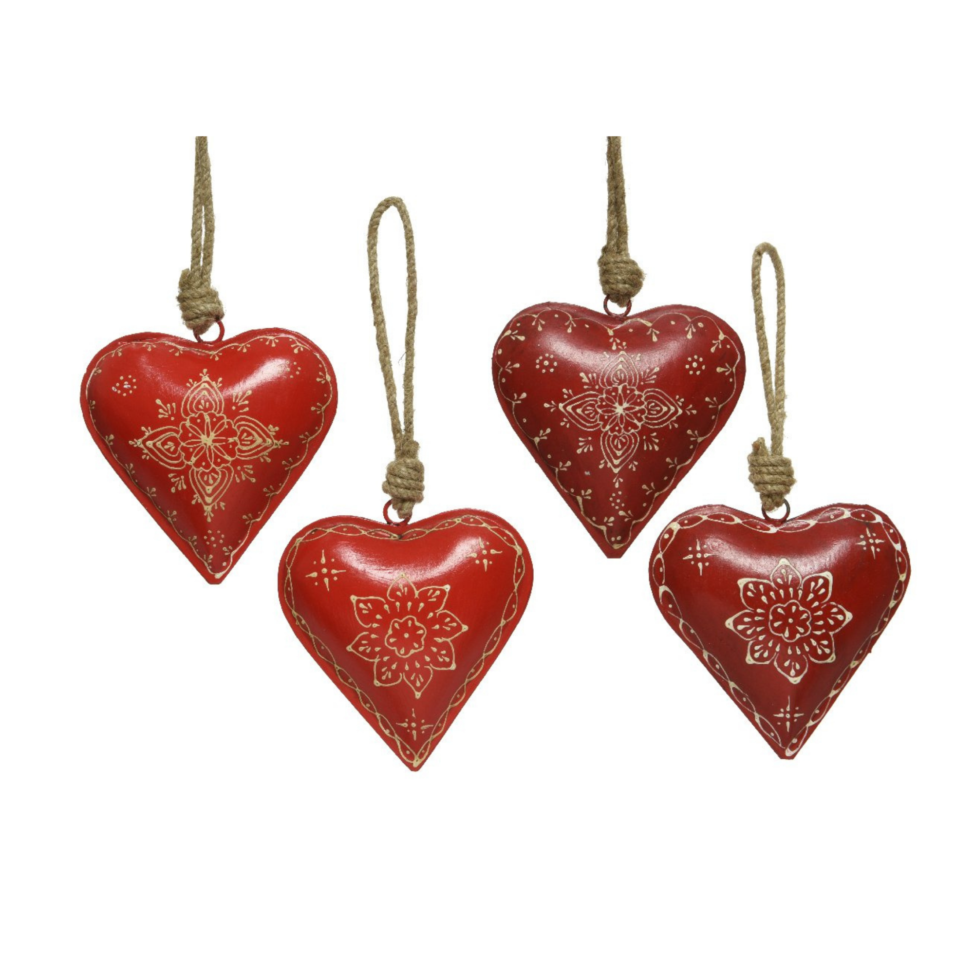 Hanging Decoration Heart Shape Iron 12x12x4cm