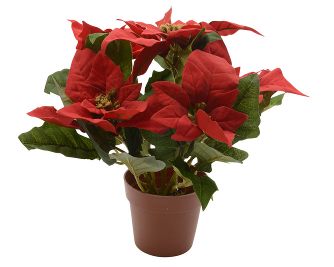 Artificial Silk Poinsettia in a Pot 27cm