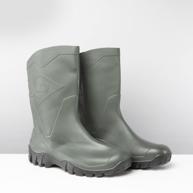 Dunlop Dee Unisex Half Length Wellington Boots Green - Size 9